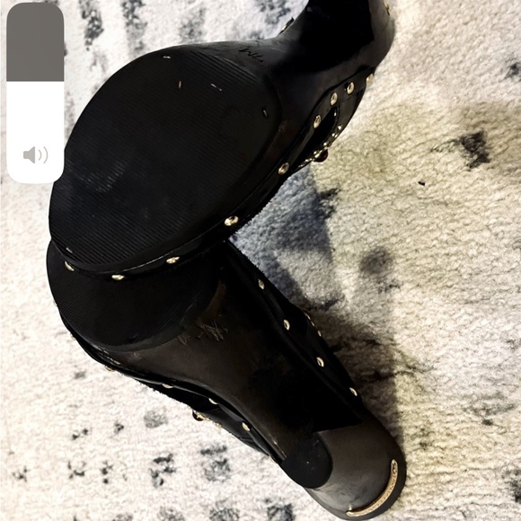 Michael Kors black suede heels mules with stones, size 7 - Picture 2 of 9